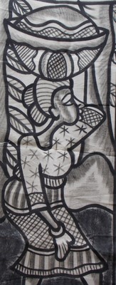 Product picture women carrying yam flour 